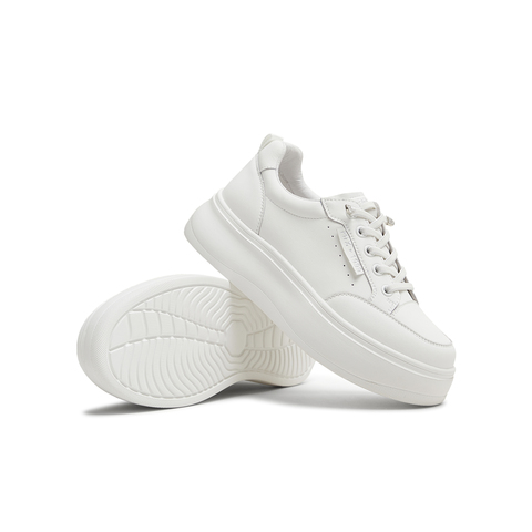 天美意2025秋新款商场同款休闲百搭纯色厚底女小白鞋BL351CM5