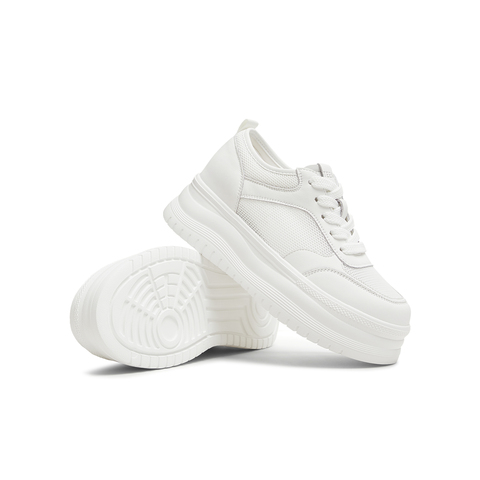 天美意2025夏新款商场同款休闲系带厚底百搭女小白鞋BL391BM5