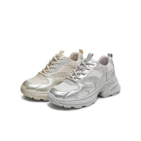 天美意2025秋新款运动拼色亮钻潮流老爹鞋女休闲鞋KD107CM5