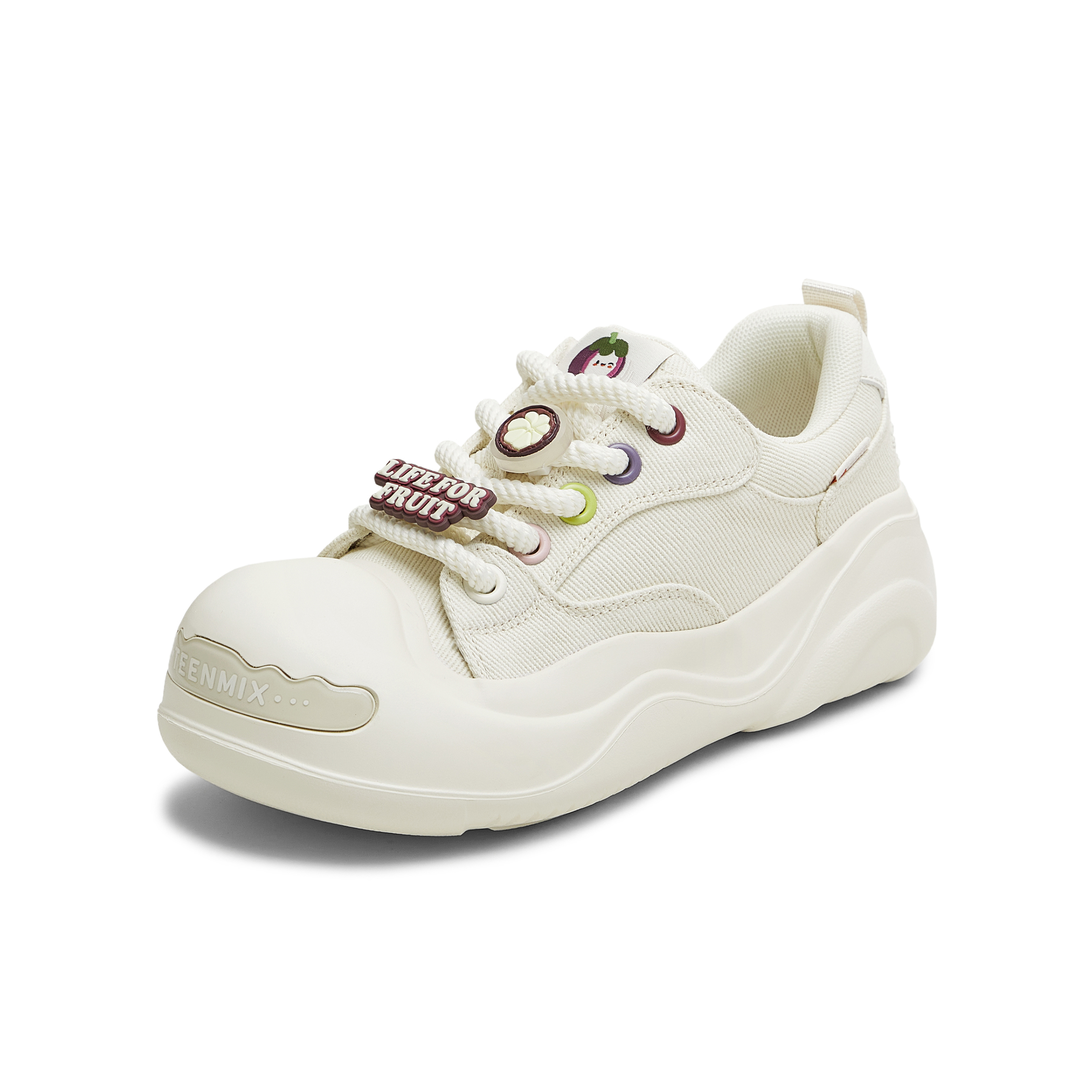 天美意2025秋新款商场同款系带厚底水果鞋花女大头鞋CIK23CM5