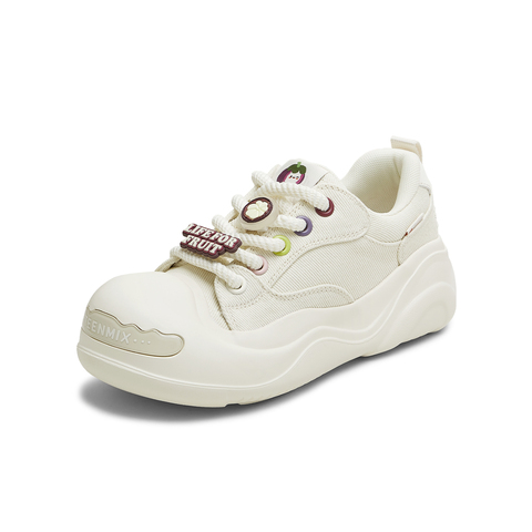 天美意2025秋新款商场同款系带厚底水果鞋花女大头鞋CIK23CM5