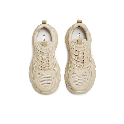 天美意2025夏新款女休闲百搭网面透气厚底增高老爹鞋KD094BM5