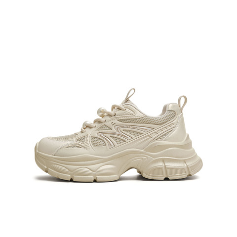 天美意2025秋新款休闲厚底百搭系带复古小个子女老爹鞋KD097CM5