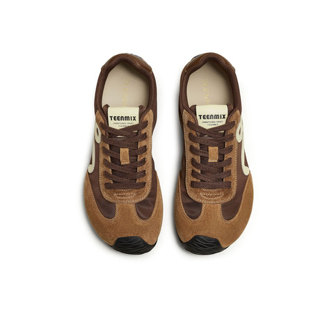 天美意2025秋新款潮流运动休闲百搭复古德训鞋女阿甘鞋KG126CM5