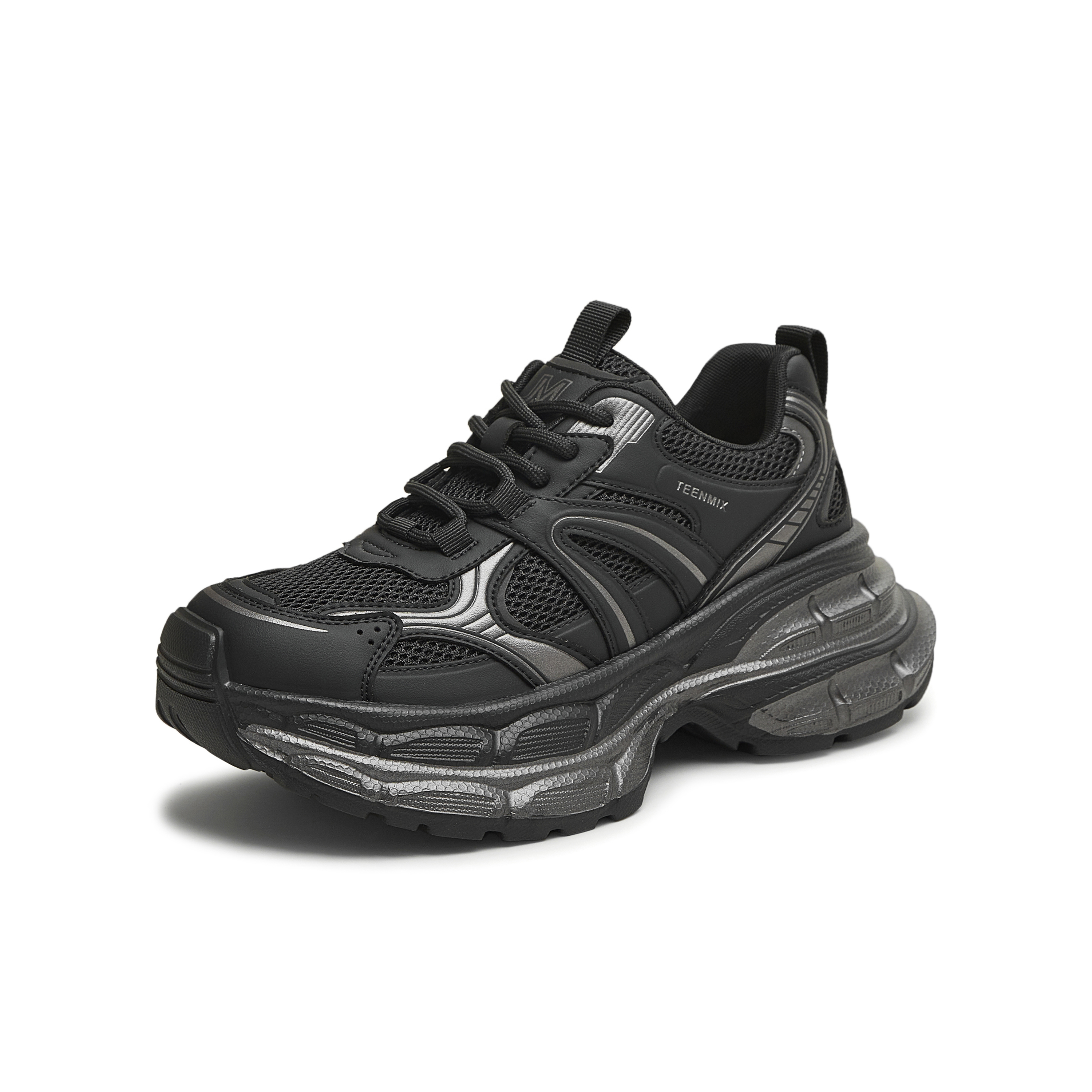 天美意2025秋新款厚底增高拼色潮酷百搭老爹鞋女休闲鞋BK782CM5