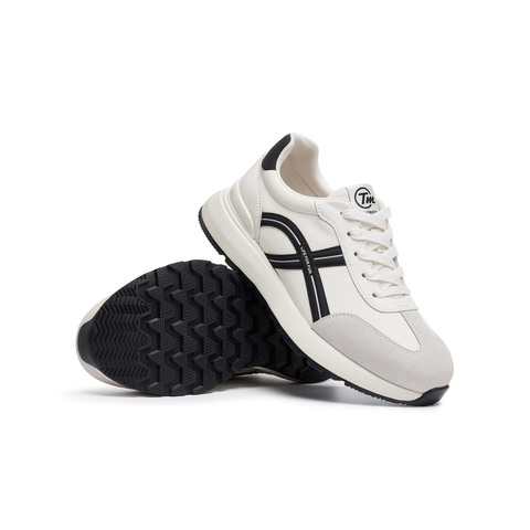 天美意2025秋新款商场同款阿甘鞋百搭平底系带男德训鞋FEF01CM5