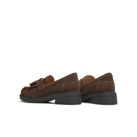 天美意2025秋新款商场同款流苏乐福鞋女皮单鞋CNG19CA5