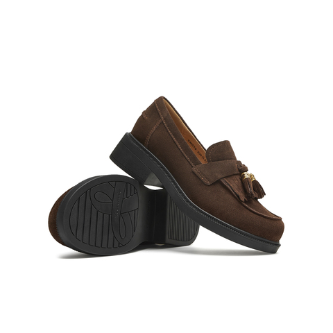 天美意2025秋新款商场同款流苏乐福鞋女皮单鞋CNG19CA5