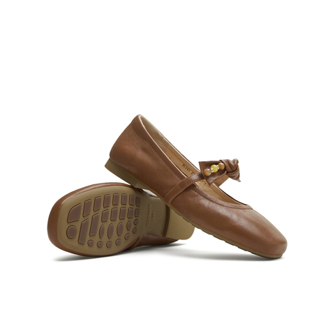 天美意2025秋新款商场同款纯色平底舒适女芭蕾玛丽珍鞋BL541CQ5