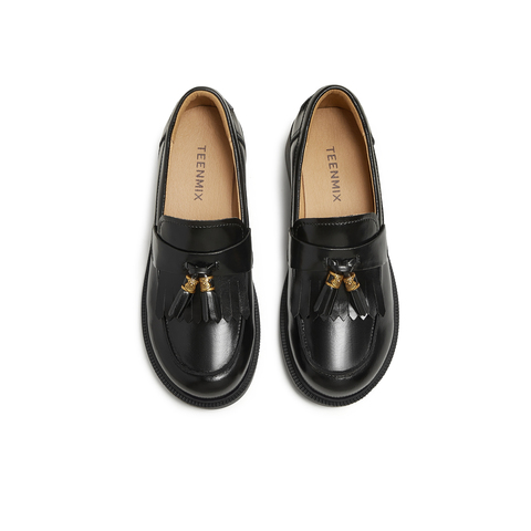 天美意2025秋新款商场同款流苏乐福鞋女皮单鞋CNG19CA5