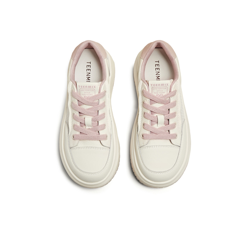 天美意2025夏新款休闲百搭网面透气厚底小白鞋女板鞋BK561BM5