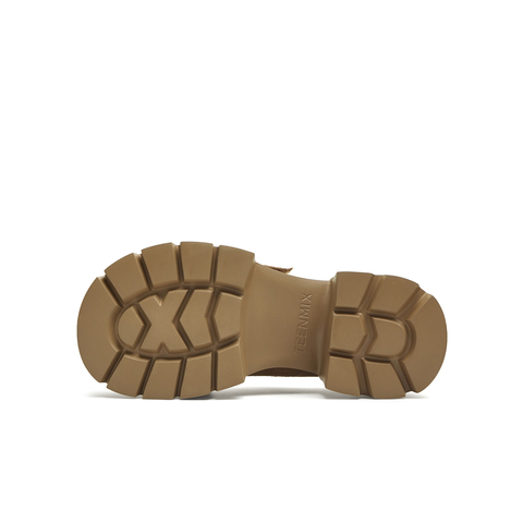 天美意2025秋新款商场同款厚底百搭小个子增高女乐福鞋CMJ27CM5