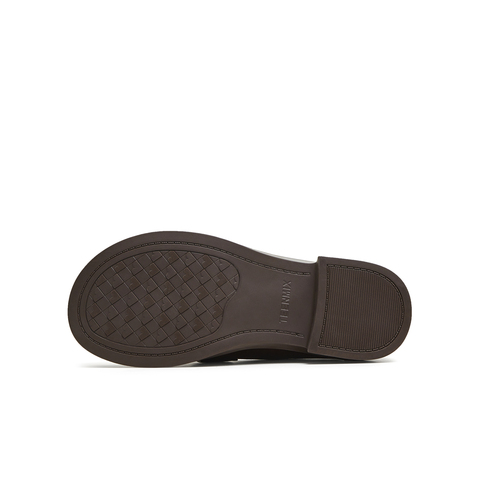 天美意2025秋新款商场同款时尚复古日常女皮鞋乐福鞋COY46CA5