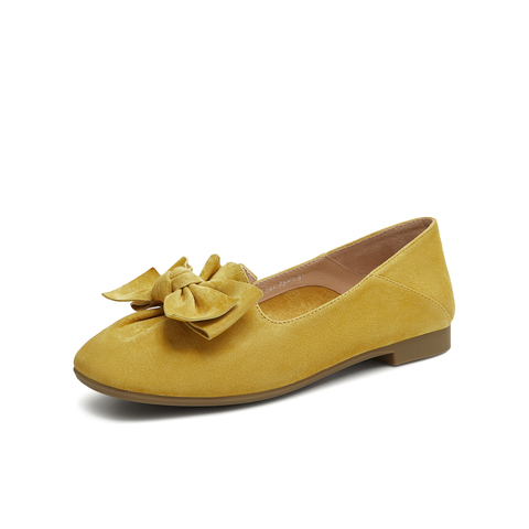 天美意2025秋新款商场同款蝴蝶结装饰女芭蕾玛丽珍鞋BL581CQ5
