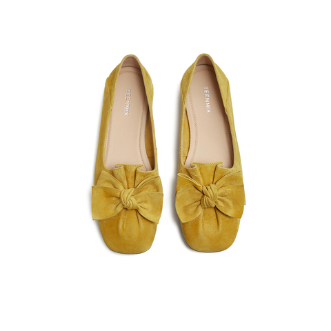 天美意2025秋新款商场同款蝴蝶结装饰女芭蕾玛丽珍鞋BL581CQ5