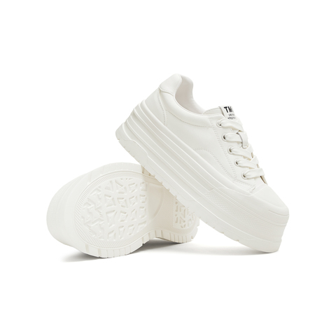 天美意2025秋新款休闲系带百搭厚底运动鞋外穿女帆布鞋KJ011CM5