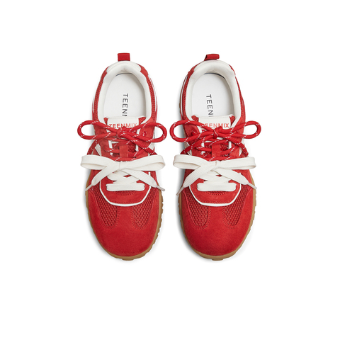 天美意2025秋新款商场同款拼色百搭阿甘德训鞋女休闲鞋BL231CM5