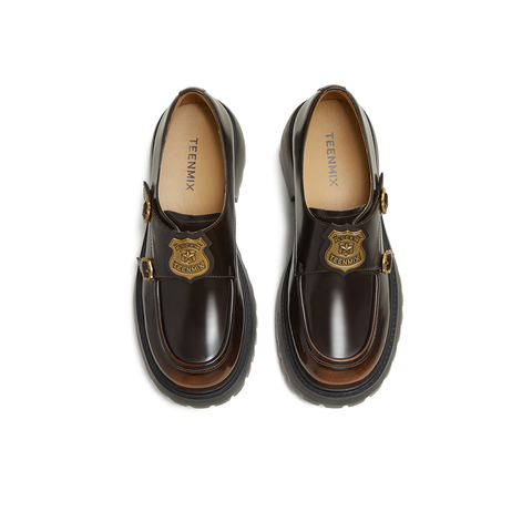 天美意2025秋新款商场同款学院复古英伦风乐福鞋女单鞋CPF36CM5