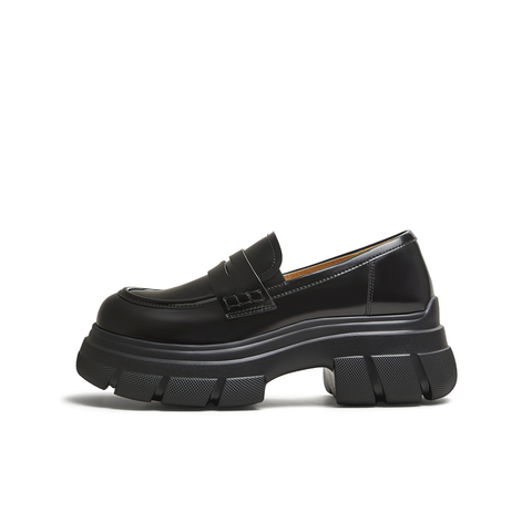 天美意2025秋新款商场同款乐福鞋复古百搭英伦女皮单鞋CFR01CA5