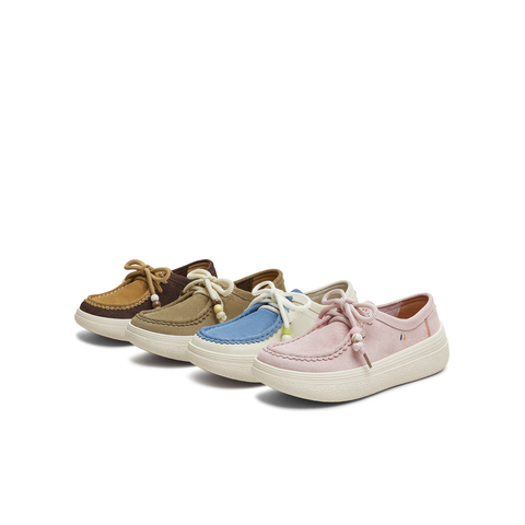 天美意2025秋新款休闲百搭厚底系带纯色百搭女袋鼠鞋KK055CM5