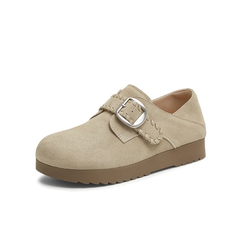 天美意2025秋新款商场同款纯色百搭复古半拖女勃肯鞋BJ553CM5