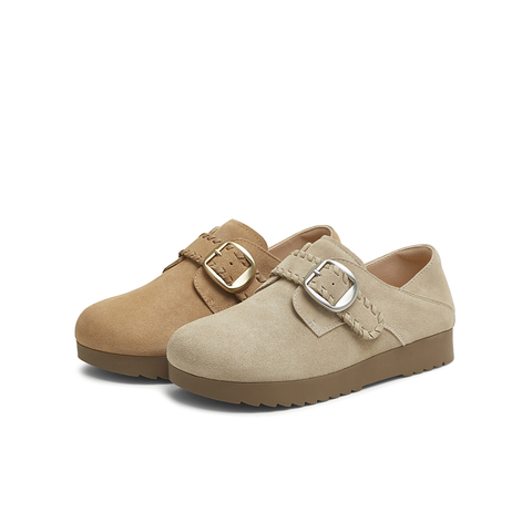 天美意2025秋新款商场同款纯色百搭复古半拖女勃肯鞋BJ553CM5