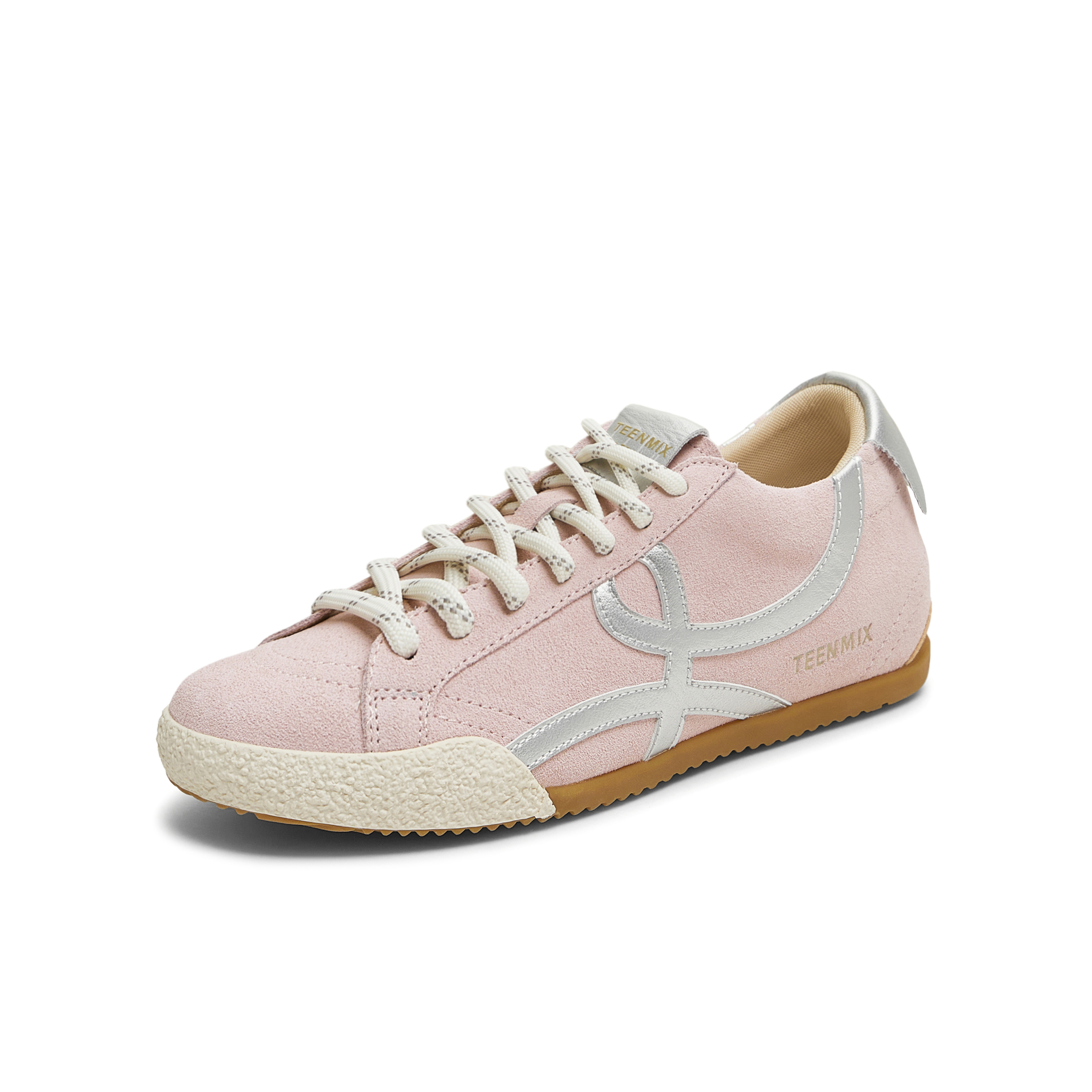 天美意2025秋新款休闲系带复古百搭拼色潮流运动女板鞋KB097CM5