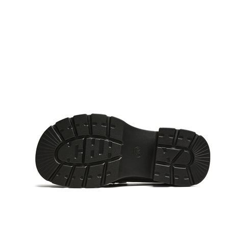 天美意2025秋新款粗跟百搭时尚通勤复古皮鞋女乐福鞋KE069CM5