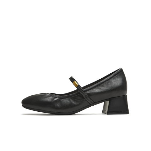 天美意2025秋新款商场同款纯色百搭复古女芭蕾玛丽珍鞋BI283CQ5