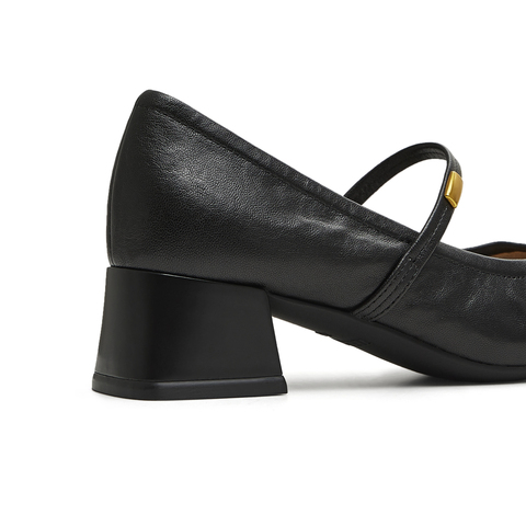 天美意2025秋新款商场同款纯色百搭复古女芭蕾玛丽珍鞋BI283CQ5