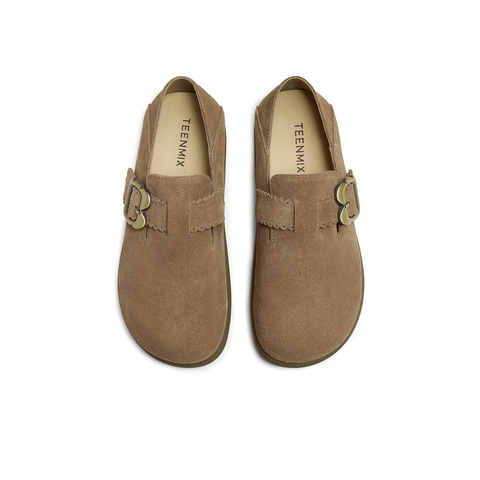 天美意2025秋新款休闲百搭纯色复古外穿半拖女勃肯鞋KK050CA5