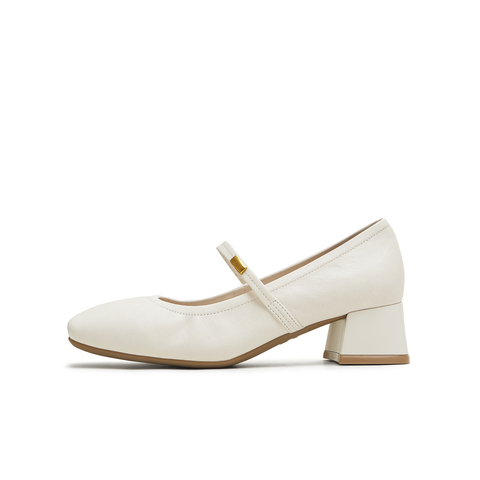 天美意2025秋新款商场同款纯色百搭复古女芭蕾玛丽珍鞋BI283CQ5