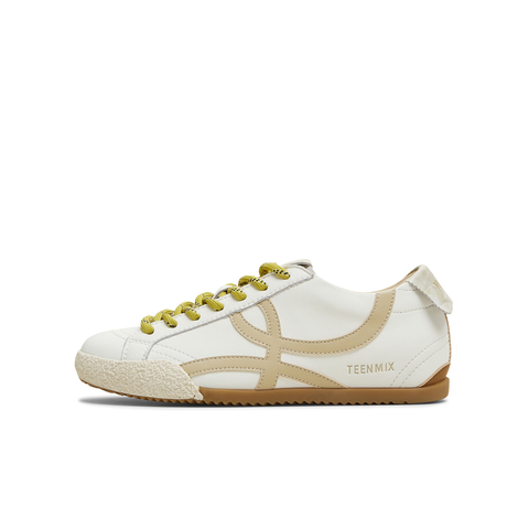 天美意2025秋新款休闲系带复古百搭拼色潮流运动女板鞋KB097CM5