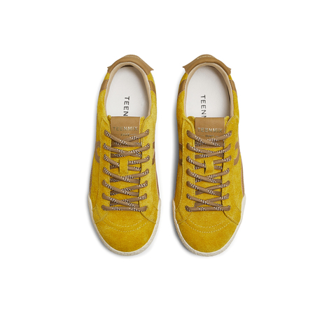 天美意2025秋新款休闲系带复古百搭拼色潮流运动女板鞋KB097CM5