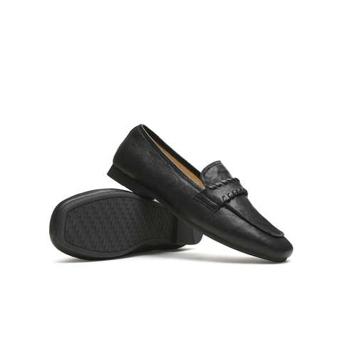 天美意2025秋新款商场同款纯色百搭优雅法式女乐福鞋BL861CA5