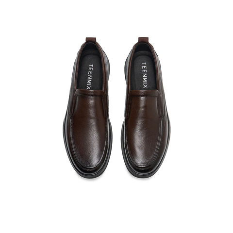 天美意2025春新款商场同款一脚蹬爸爸鞋通勤男休闲皮鞋3TK01AM5