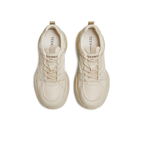 天美意2025秋新款厚底休闲系带百搭纯色潮流增高老爹鞋KD120CM5