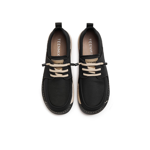 天美意2025夏新款商场同款简约舒适透气一脚蹬男布鞋3VH01BM5