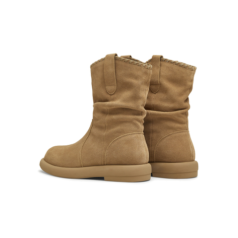 天美意2025冬新款商场同款休闲百搭靴子复古女时装靴BL751DZ5