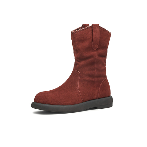 天美意2025冬新款商场同款休闲百搭靴子复古女时装靴BL751DZ5