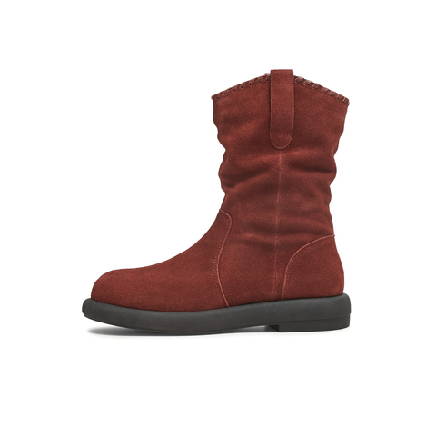 天美意2025冬新款商场同款休闲百搭靴子复古女时装靴BL751DZ5