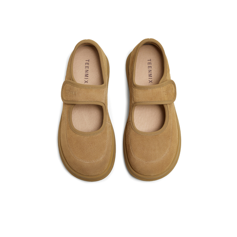 天美意2025秋新款厚底纯色百搭浅口时尚单鞋女玛丽珍鞋KQ030CM5