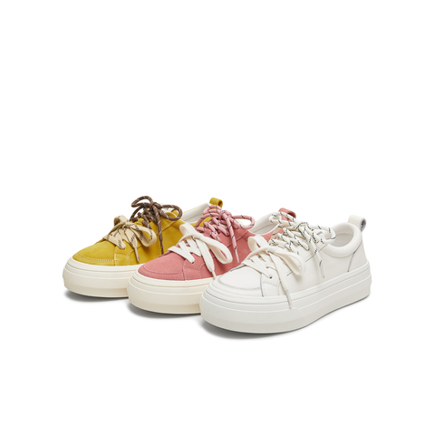 天美意2025秋新款厚底双鞋带时尚休闲鞋女板鞋KB095CM5