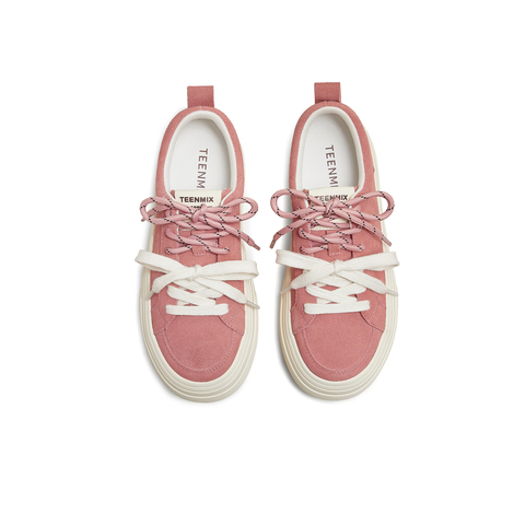 天美意2025秋新款厚底双鞋带时尚休闲鞋女板鞋KB095CM5