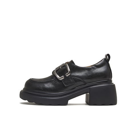 天美意2025秋新款商场同款厚底百搭纯色复古女乐福鞋BL851CA5