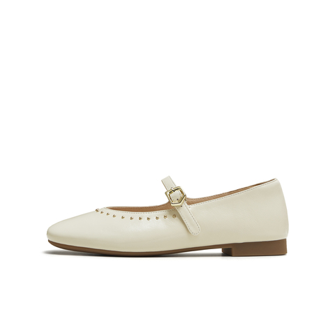 天美意2025秋新款潮流休闲复古法式百搭平底女玛丽珍鞋KM085CA5