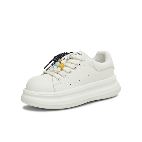 天美意2025秋新款休闲百搭厚底系带运动户外女小白鞋BM261CM5