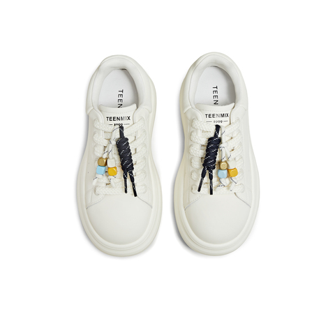 天美意2025秋新款休闲百搭厚底系带运动户外女小白鞋BM261CM5