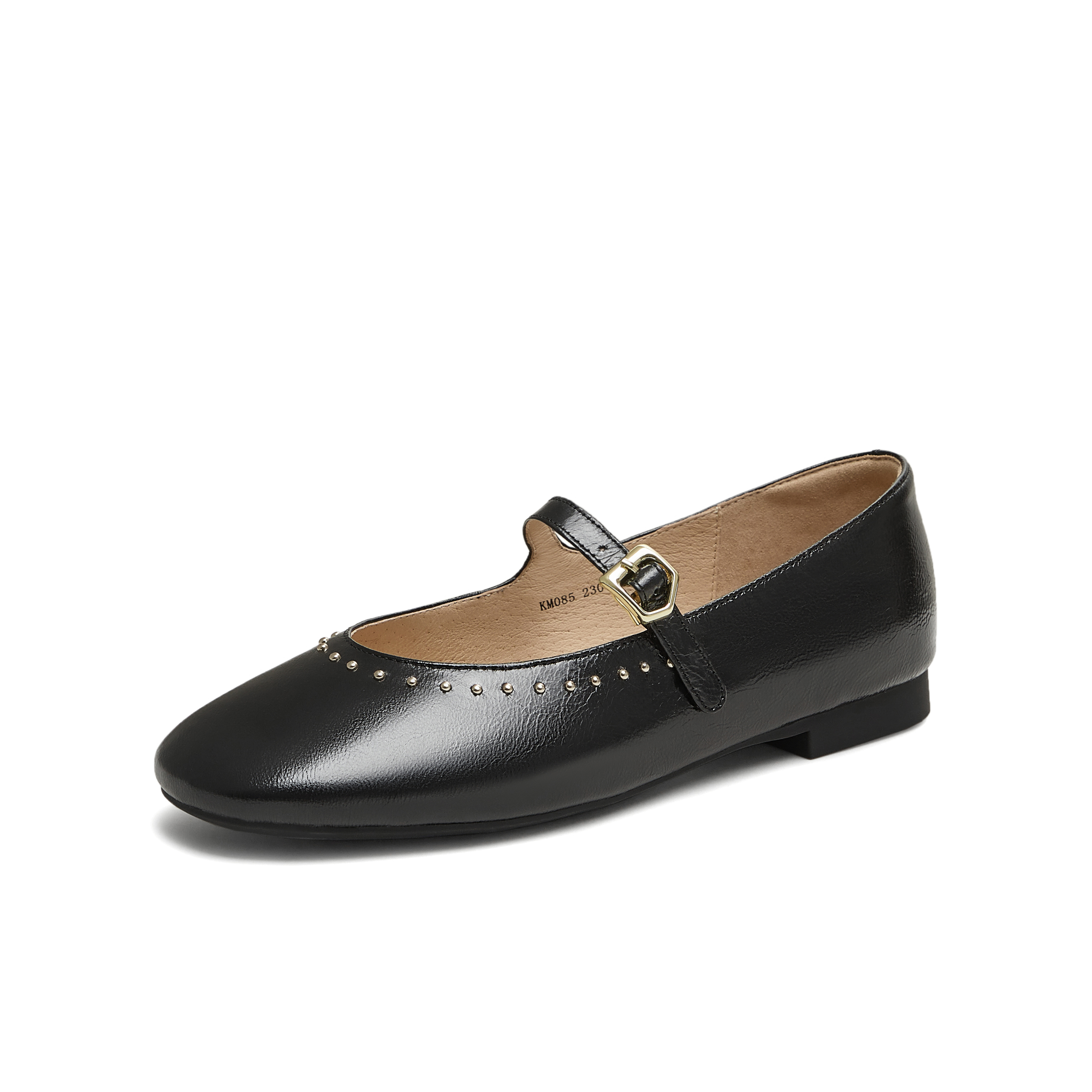 天美意2025秋新款潮流休闲复古法式百搭平底女玛丽珍鞋KM085CA5