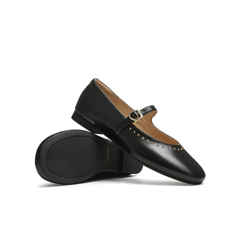 天美意2025秋新款潮流休闲复古法式百搭平底女玛丽珍鞋KM085CA5